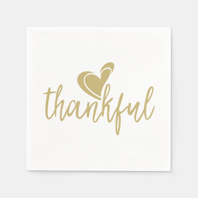 thankful heart thanksgiving napkin (Front)