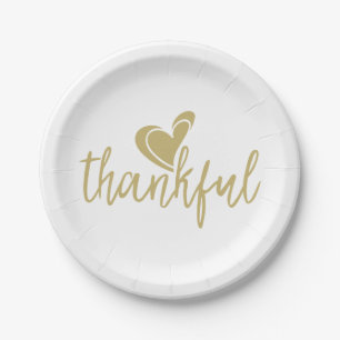 thankful heart thanksgiving paper plate