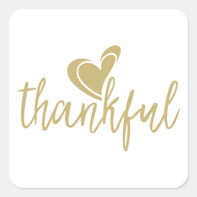 thankful heart thanksgiving square sticker (Front)