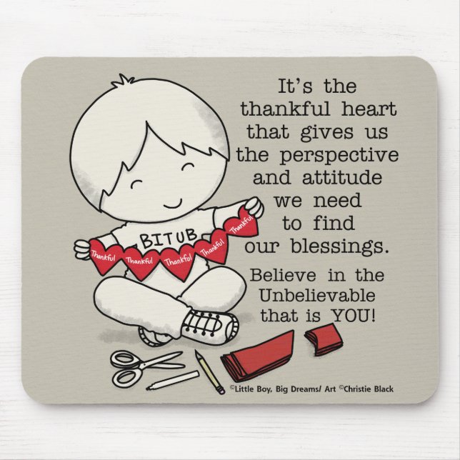 Thankful Hearts Mouse Mat (Front)