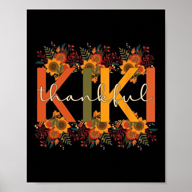 Thankful Kiki Grandmother Thanksgiving Kiki Grandm Poster (Front)