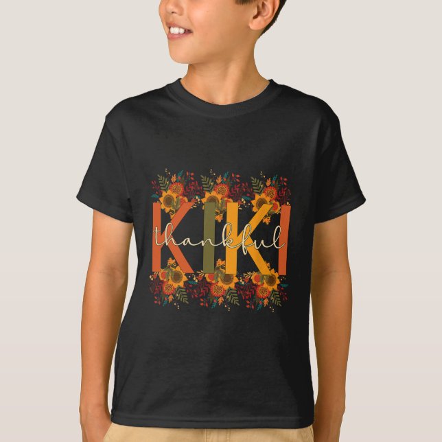 Thankful Kiki Grandmother Thanksgiving Kiki Grandm T-Shirt (Front)