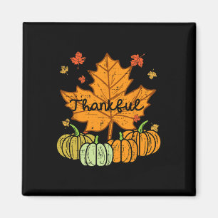 Thankful Leaf Pumpkin Cute Thanksgiving Fall Men W Magnet