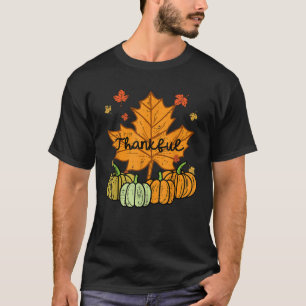 Thankful Leaf Pumpkin Cute Thanksgiving Fall Men W T-Shirt