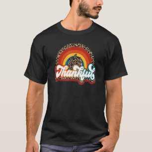 Thankful Leopard Pumpkin Trendy Fall Thanksgiving T-Shirt