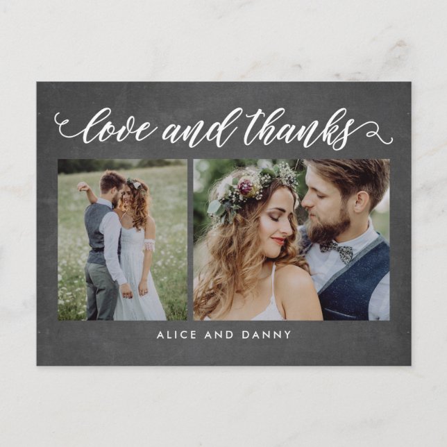 Thankful Love Thank You Postcard Chalkboard (Front)