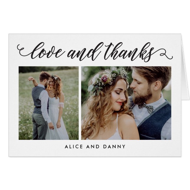 Thankful Love Wedding Thank You Card (Front Horizontal)
