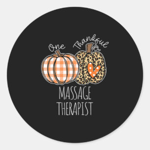 Thankful Mage Therapist Cute Thanksgiving  Classic Round Sticker