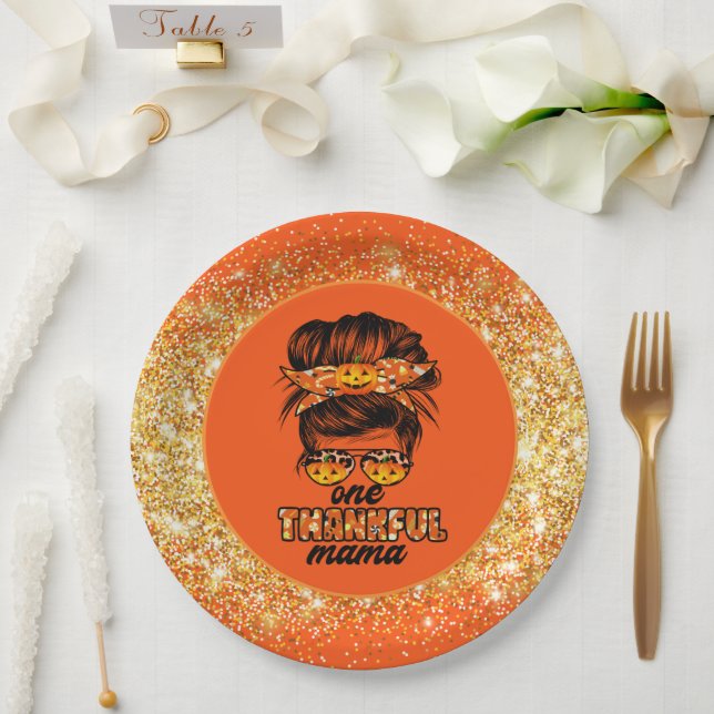 Thankful Mama Autumn Customise Colour Paper Plate (Wedding)