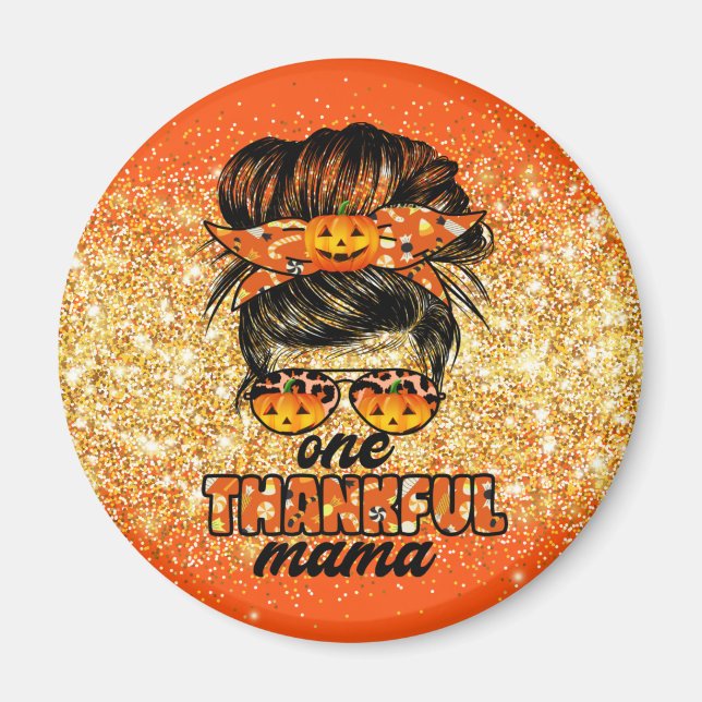 Thankful Mama Autumn Customise Text and Colour Magnet (Front)