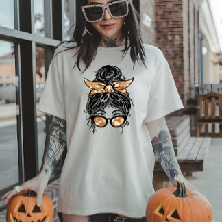 Thankful Mama,Thankgiving Mum Bun Tri-Blend Shirt