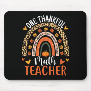 Thankful Math Teacher Fun Thanksgiving Rainbow Tea Mouse Mat