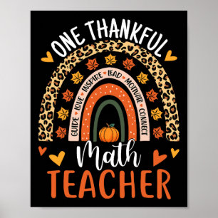 Thankful Math Teacher Fun Thanksgiving Rainbow Tea Poster