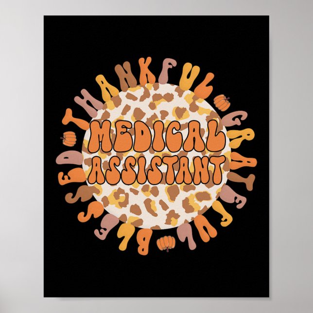 Thankful Medical Assistant Thanksgiving Med Assist Poster (Front)