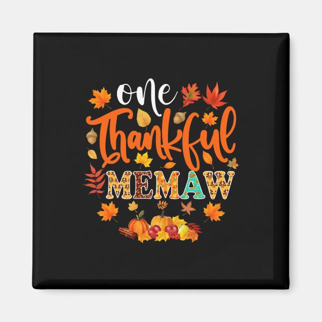 Thankful Memaw Fun Fall Autumn Thanksgiving  Magnet (Front)