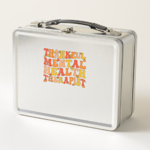 Thankful Mental Health Therapist Thanksgiving  Metal Lunch Box