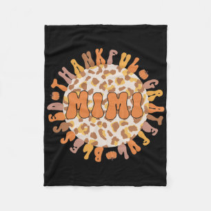 Thankful Mimi Grandmother Thanksgiving Mimi Grandm Fleece Blanket
