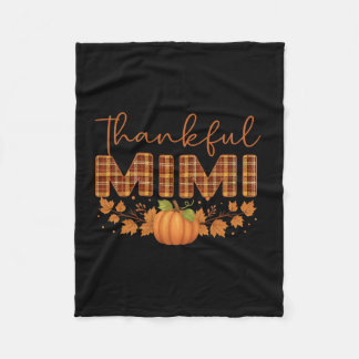Thankful Mimi Pumpkin Fall Thanksgiving  Fleece Blanket