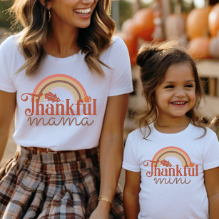 Thankful Mini Orange Rainbow Mommy and Me Matching T-Shirt