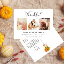 Thankful Minimal Photo Collage Fall Baby Thank You