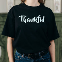 Thankful Modern Minimal Black Thanksgiving Holiday