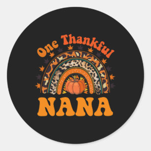 Thankful Nana For Women Fall Thanksgiving Pumpkin Classic Round Sticker