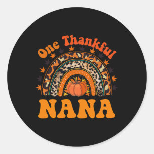 Thankful nana for women fall thanksgiving pumpkin classic round sticker