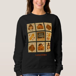 Thankful Nurse Collage   Cosy Thanksgiving Sweatshirt