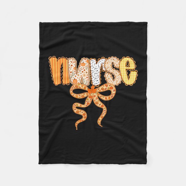 Thankful Nurse Fall Stethoscope Thanksgiving Nurse Fleece Blanket (Front)
