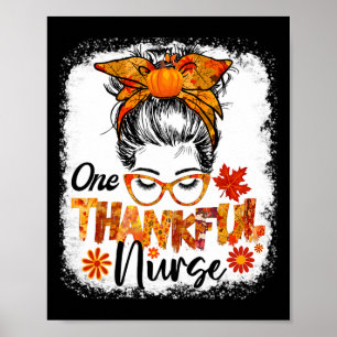 Thankful Nurse For Women Fall Thanksgiving Nurse M Poster