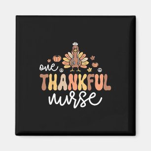 Thankful Nurse Groovy Thanksgiving Nursing Turkey  Magnet