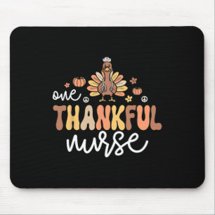 Thankful Nurse Groovy Thanksgiving Nursing Turkey  Mouse Mat