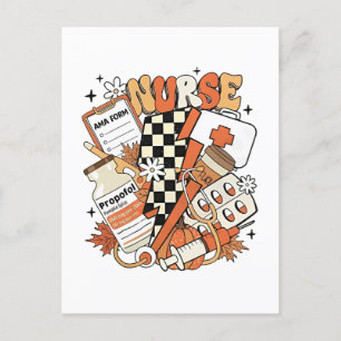 Thankful Nurse Life Turkey Cute Thanksgiving Nurse Invitation Postcard