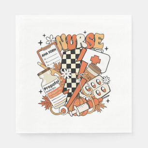 Thankful Nurse Life Turkey Cute Thanksgiving Nurse Napkin
