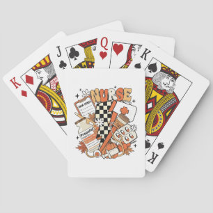Thankful Nurse Life Turkey Cute Thanksgiving Nurse Playing Cards