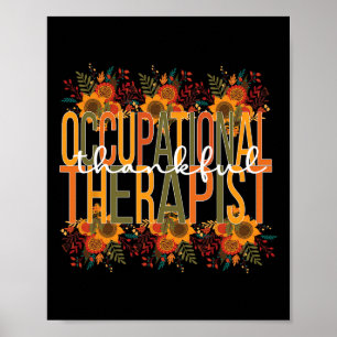 Thankful Occupational Therapist Thanksgiving OT Th Poster