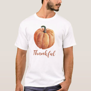 Thankful Orange Pumpkin Fall Autumn Thanksgiving T-Shirt