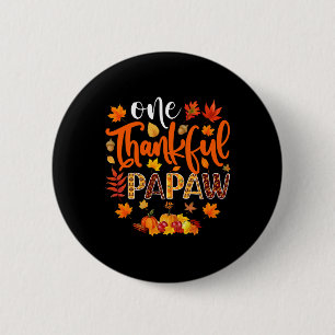 Thankful Papaw Fun Fall Autumn Thanksgiving 6 Cm Round Badge