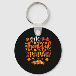 Thankful Papaw Fun Fall Autumn Thanksgiving  Key Ring