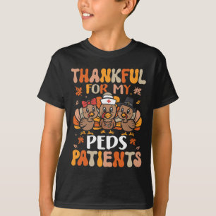 Thankful Peds Nurse Thanksgiving Turkey Pediatric  T-Shirt