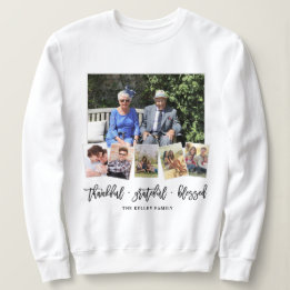 Thankful, Personalised 6 Photo Family Collage Sweatshirt