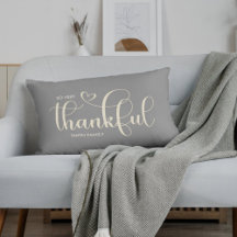 Thankful Personalised Family Name Grey