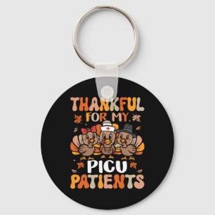 Thankful PICU Nurse Thanksgiving Turkey Paediatric Key Ring