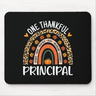 Thankful Principal Thanksgiving Rainbow Leopard Pr Mouse Mat