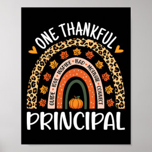 Thankful Principal Thanksgiving Rainbow Leopard Pr Poster