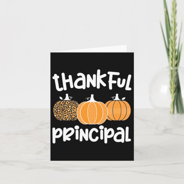 Thankful Principal Thanksgiving School Principal  Card (Front)