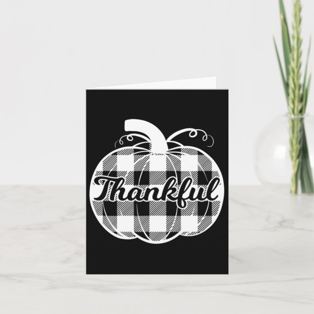 Thankful Pumpkin Cute Thanksgiving Fall Autumn Pla Card (Front)