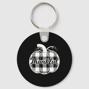 Thankful Pumpkin Cute Thanksgiving Fall Autumn Pla Key Ring