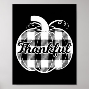 Thankful Pumpkin Cute Thanksgiving Fall Autumn Pla Poster