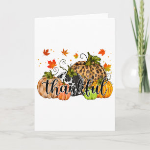 Thankful Pumpkin Fall Autumn Happy Thanksgiving Da Card
